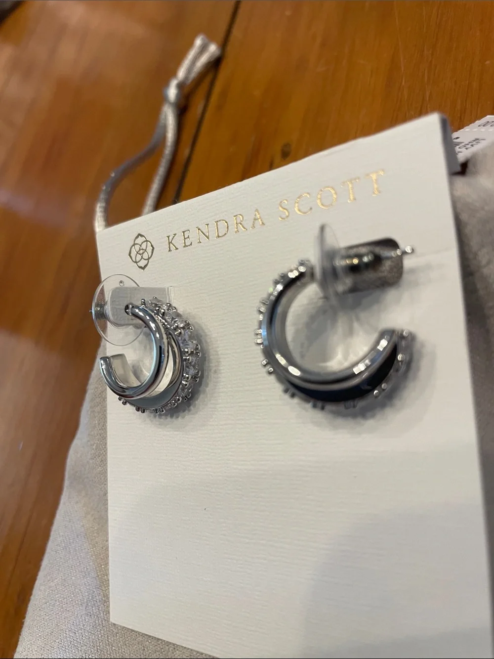 Kendra Scott Livy Huggie Earrings Rhodium Metal